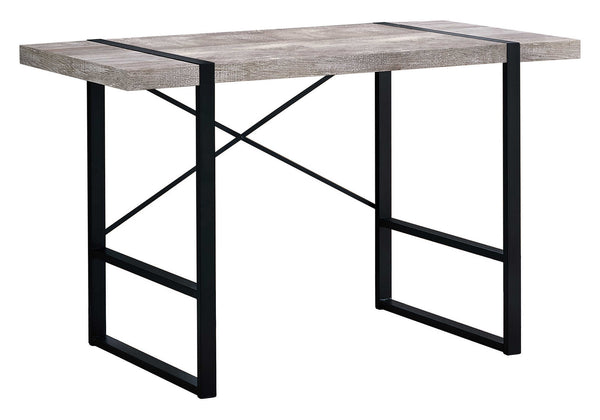 English Elm Computer Desk - Modern 48" Laptop Workstation With Taupe Laminate Top & Black Metal Frame For Home Office B2710P219691