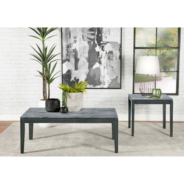 English Elm Vinnie Faux Marble Grey And Black Side Table – Stylish, Durable Accent For Living And Dining Spaces B062P333450-GIGA