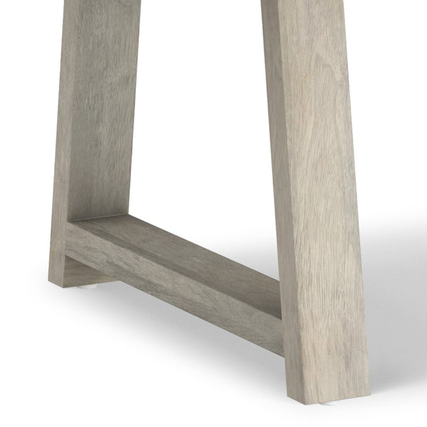 English Elm Whitley Solid Mango Wood Farmhouse Dining Table Trestle Base Seats Six White B136P420748