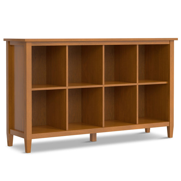 English Elm Warm Shaker 8 Cube Storage Pine Console Table Light Brown 8 Cubbies Hand-Finished Solid Wood 60.8" Wide B136P284184