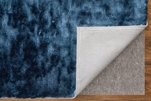 Feizy Rugs 4944550f Indochine Plush Hand-tufted Polyester Shag Rug - Luxurious High Pile For Contemporary Spaces Blue,Black Polyester 4944550fblu000f50