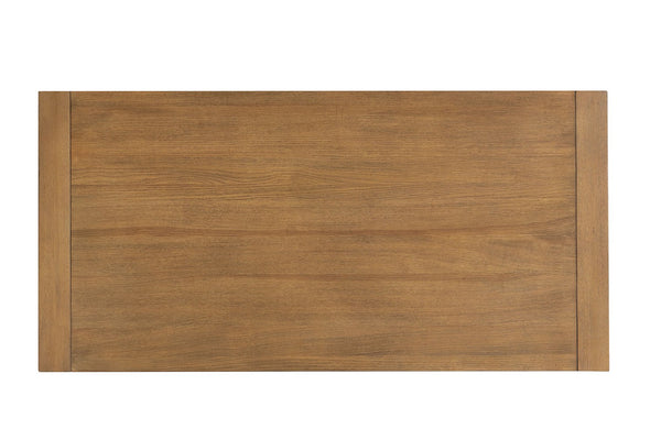 English Elm Rectangle Modern Coffee Table with Plinth Base and Open Shelf, Medium Wood Finish, Stylish Living Room Centerpiece Oak 48 L x 28 W x 12 H B2741P395382