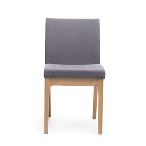 English Elm Dining Chair Set of Two Armless Upholstered Seats with Rubberwood Legs Modern Style Dark Grey 58924.00OAK