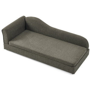 English Elm Oversized Modern Pet Sofa with Wave Backrest Linen Upholstery for Large Dogs W487P430333