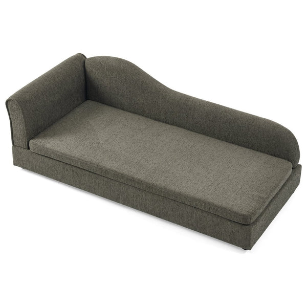 English Elm Oversized Modern Pet Sofa with Wave Backrest Linen Upholstery for Large Dogs W487P430333