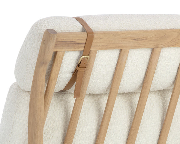 Sunpan Elanor Lounge Chair - Stylish Mid-Century Design with Comfortable Cushioning and Unique Leather Straps Light Oak / Altro White