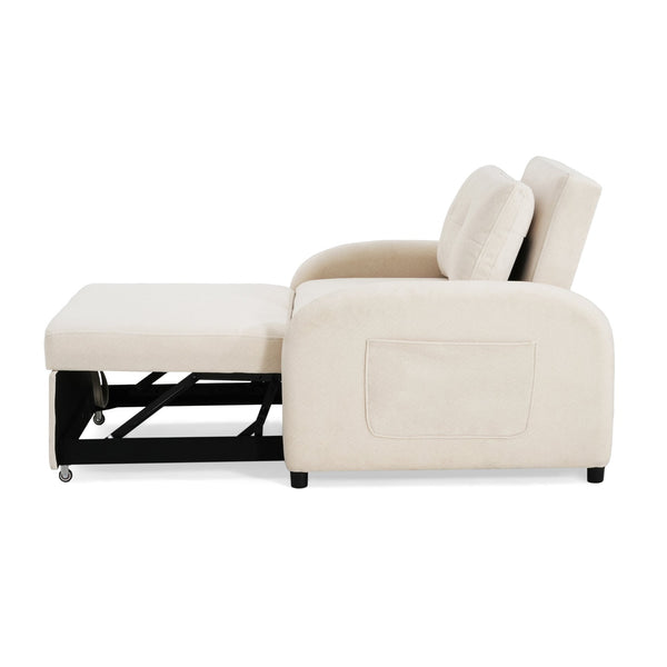 English Elm Christopher Knight Home® - (Old 3-in-1 Convertible Sleeper Sofa Bed with Pillow & Pocket, Compact Loveseat with Pull-Out Bed and Wheels Beige N765P34284849W
