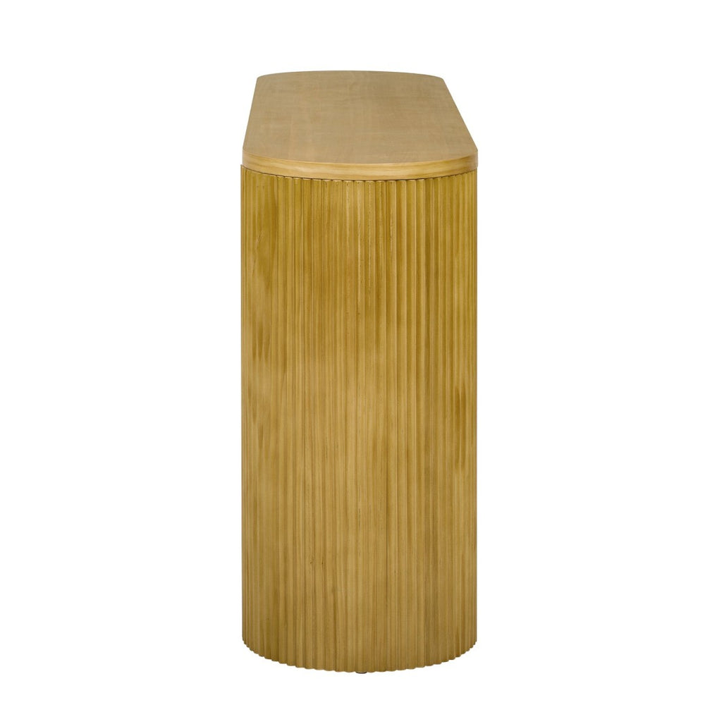 English Elm U_Style 58.2" Console Table With Drawers, Arched Legs & Stripe Design For Stylish Entryway Storage N711P289125O-GIGA