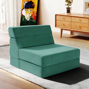 English Elm Folding Foam Floor Sofa Recliner Sleeper Guest Bed for Dorm Studio Small Spaces T5880P498061