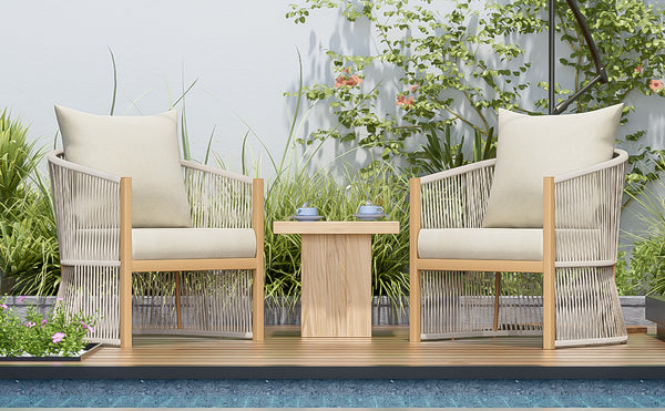 English Elm Christopher Knight Home® - [Set Of 2] Modern Beige Curved Aluminum Lounge Chairs With Plush Cushions For Outdoor Comfort N767P237033B_2