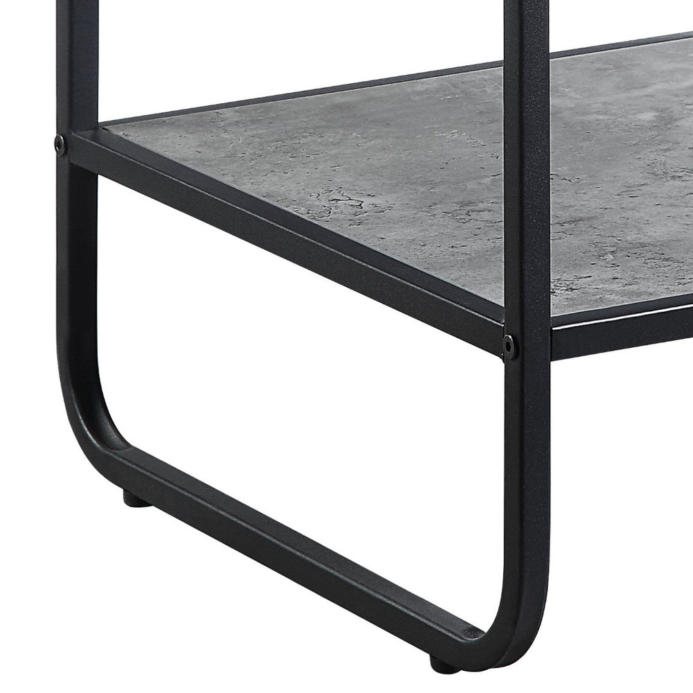 English Elm Raziela Modern Concrete Gray & Black End Table With Storage - Stylish, Durable & Easy Assembly B2726P244954-GIGA