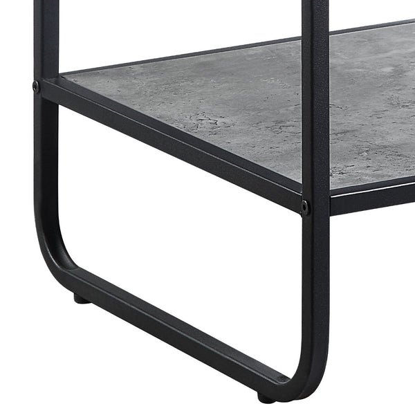 English Elm Raziela Modern Concrete Gray & Black End Table With Storage - Stylish, Durable & Easy Assembly B2726P244954-GIGA