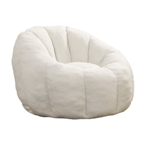 English Elm Bean Bag Lounge Chair Faux Fur Memory Foam Armrests Ergonomic Seat for Adults White W2200P239859