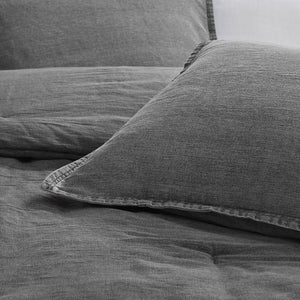 English Elm 2pcs Stone-washed Cotton Twill Comforter Set Oversized Soft Farmhouse Bedding Grey B035P341108
