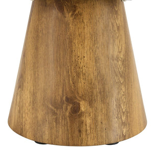 English Elm Nested Round Coffee Table Set Two Piece Wood Grain Veneer for Living Room or Office W2920S00113