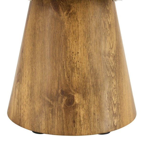 English Elm Nested Round Coffee Table Set Two Piece Wood Grain Veneer for Living Room or Office W2920S00113