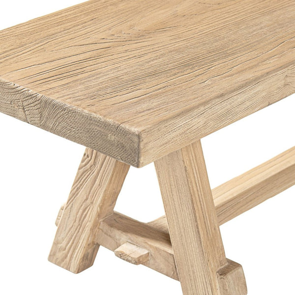 English Elm Hawthorne Reclaimed Elm Trestle Dining Bench Solid Wood Farmhouse Seat 72 Inch Natural B2719P474443