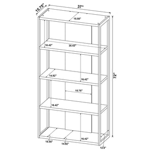 English Elm Loomis White-Washed Grey 4-Shelf Bookshelf 72"H Rustic Modern Open Frame Storage w/ Minimalist Charm B062P344965