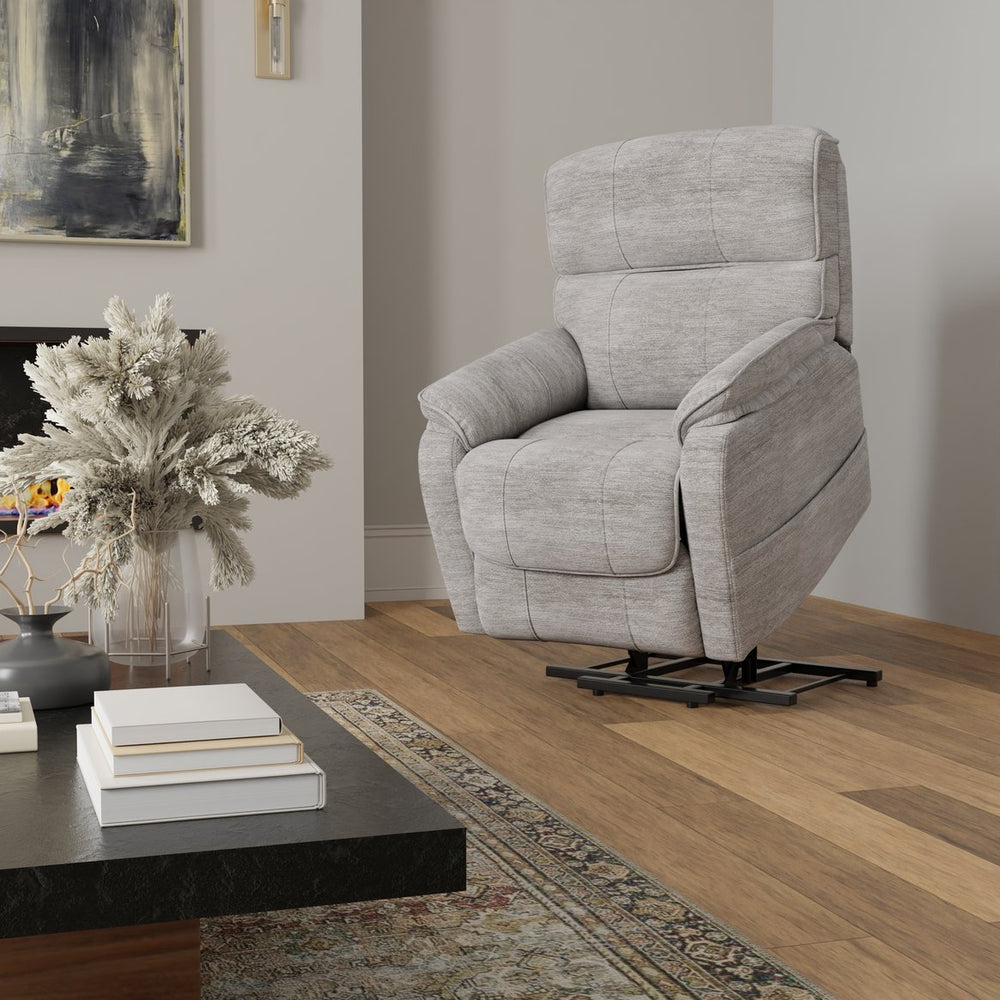 English Elm Plush Lucie Dove Power Lift Chair with Ultra-Plush Upholstery, USB Port, Dual Pockets, Quiet Lift Recliner B339P409523