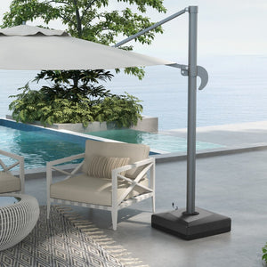 English Elm Outsunny Heavy-Duty Fillable Umbrella Base For 84D-110V02, Adjustable, Mobile Stand With Cross Base W2225P174154-GIGA