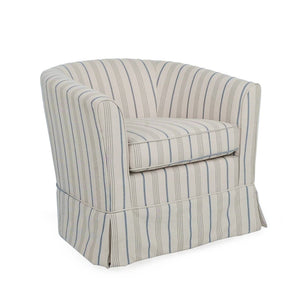 English Elm Swivel Club Chair Upholstered Rounded Seat with 360 Base for Living Room or Office N776P403612S