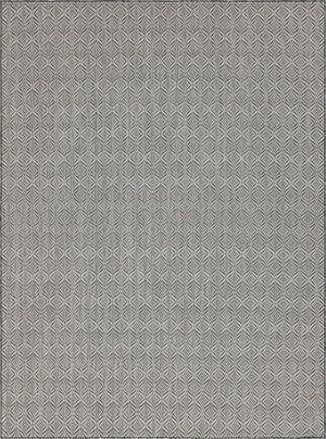 Unique Loom Outdoor Trellis Deco Trellis Machine Made Trellis Rug Charcoal, Gray/Ivory 9' 0" x 12' 0"