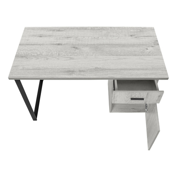 English Elm Computer Desk With Configurable Storage, Modern Grey Laminate & Black Metal, Ideal For Home Office B2710P219937