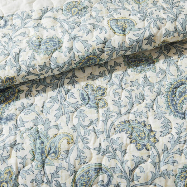 English Elm 6 Madison Park Dawn Cotton Percale Reversible Quilt Set with Paisley Pintuck, Lace Trim, Pillows, Full/Queen Aqua 17.72 L x 22.83 W x 7.09 H B035129023