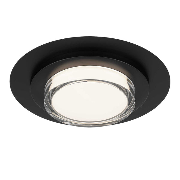 English Elm 16 Inch Square Led Flush Mount Ceiling Light with Acrylic Diffuser for Modern Interiors Black B370P400757