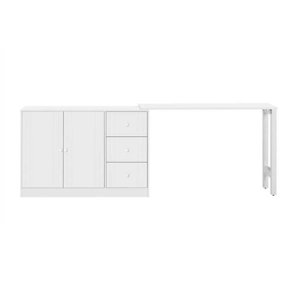 English Elm U_style Extendable Wooden Sideboard with 3 Drawers and 2 Doors for Entryway Living Room N711P334768K