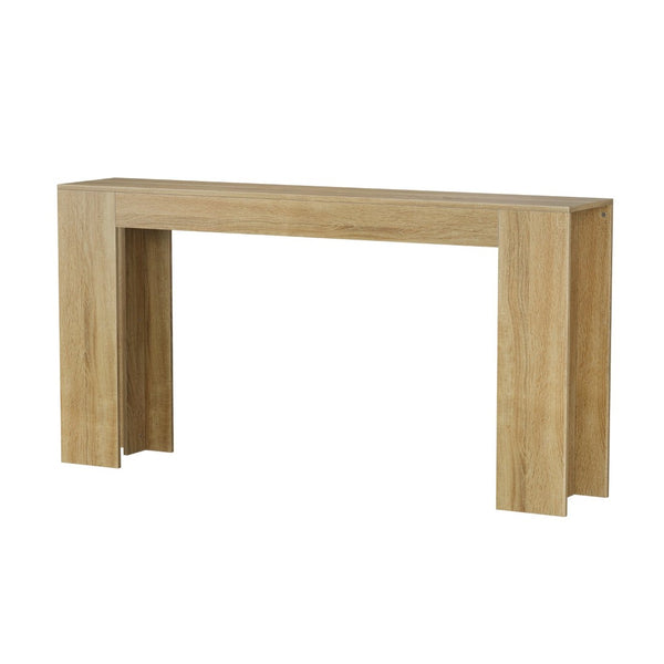 English Elm 62.99-inch Farmhouse Console Table Slim Entryway Sofa Accent with Rustic Wood Finish Oak W1706P399676