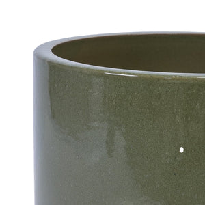 English Elm 3 Pieces Ceramic Flowerpot Set - Handcrafted Antique Light Green Planters For Stylish Spaces W3273P321545