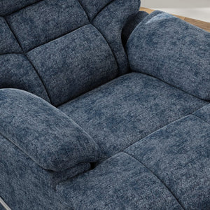 English Elm Swivel Glider Recliner Plush Upholstered Chair for Contemporary Living Rooms Blue B339P422561