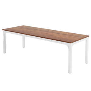 English Elm Dual Workstation Computer Desk with Iron Pipe Legs for Two Person Home Office Brown+White T3971P460827