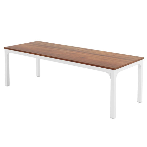English Elm Dual Workstation Computer Desk with Iron Pipe Legs for Two Person Home Office Brown+White T3971P460827