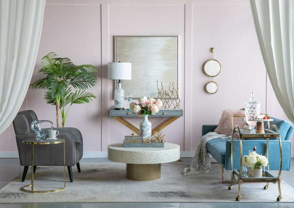 English Elm 14x14x28.5" Sarris Tall Glass Table Lamp - Gray & White Swirl Elegance with Linen Drum Shade, Modern Accent W2078P324067