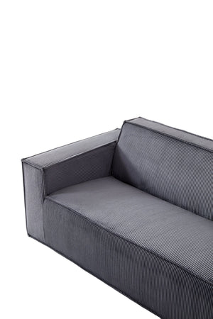 English Elm Sofa-in-a-Box, Memory Foam 3-Seater with Plush Corduroy Upholstery, 25.6" Deep Seat, No Assembly, Gray W1960P336129