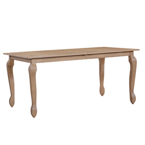 English Elm Christopher Knight Home® - EXT. EXT. DINING TABLE with French Country Cabriole Legs, Butterfly Leaf Expandable Rustic Chic 79.65" Light Natural N771P355876A