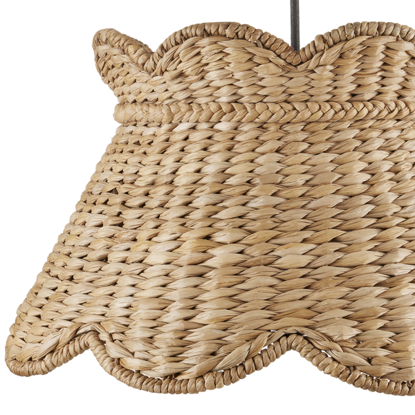 Annabelle Pendant - Artisan-Made Woven Light Fixture in Natural Water Hyacinth with Parisian Flair