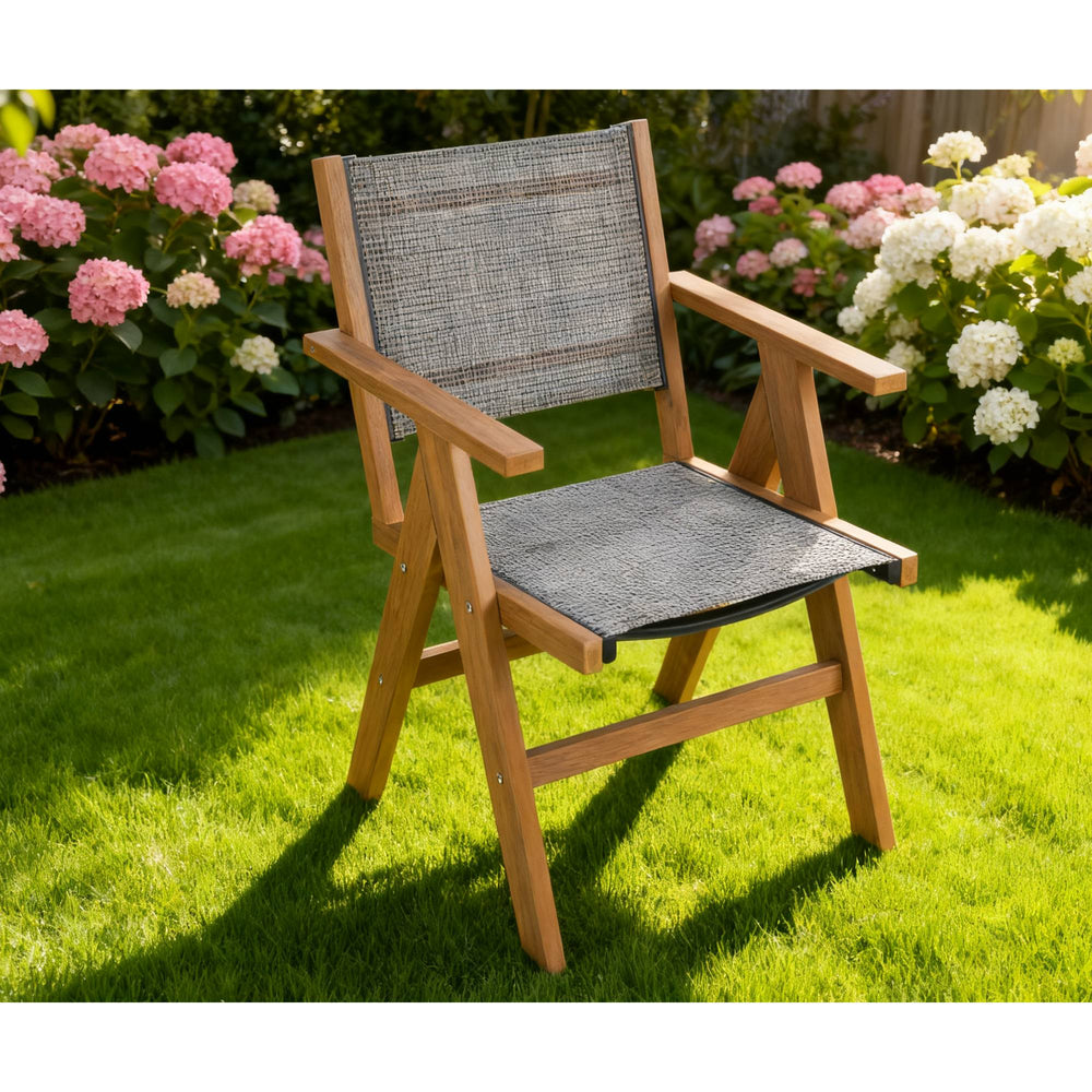 English Elm Lounge Outdoor Teak-Style Chair - Weather-Resistant, Stackable Recliner For Patios & Gardens W2085P364097