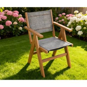 English Elm Lounge Outdoor Teak-Style Chair - Weather-Resistant, Stackable Recliner For Patios & Gardens W2085P364097