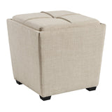 OSP Home Furnishings Rockford Storage Ottoman Cream