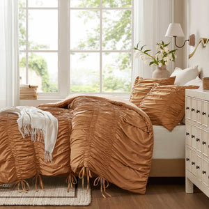 English Elm 3PCS Queen Comforter Set – Ultra-Soft Washed Microfiber Comforter with Plush Poly Fill, Cozy Luxury Bedding Brown 16.73 L x 12.99 W x 7.87 H B035P341089