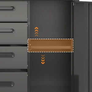 English Elm Sturdy Rolling Steel Tool Cabinet with Locking Drawers for Garage Workshop Use T2398P223007