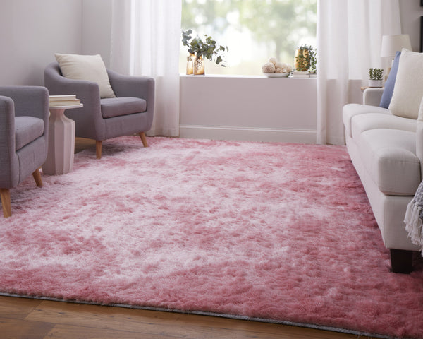 Feizy Rugs 4944550f Indochine Plush Hand-tufted Polyester Shag Rug - Luxurious High Pile For Contemporary Spaces Pink Polyester 4944550fpnk000e04