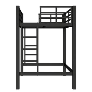 English Elm Twin Metal Loft Bed with Sturdy Frame, Space-Saving Underbed Storage, Safe Ladder & Guardrails W1580P370676