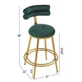 Christopher Knight Home® - Noble House - - 27.65'' Modern Counter Stools Set Of 2,Dark Green Velvet Counter Stools With Iron Frame,Soft Back And Cushion,Footrest,Suitable For Kitchen/Bedroom/Dining Room