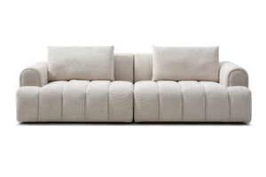 English Elm 2ps, Arc Chenille Sectional Sofa with Tufted Back for Apartments and Living Rooms W2664S00079