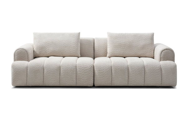 English Elm 2ps, Arc Chenille Sectional Sofa with Tufted Back for Apartments and Living Rooms W2664S00079