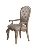 Set of 2 Button Tufted Beige & Antique Taupe Arm Chairs - Classic Design, Ample Comfort, 25x26x43 Dimensions